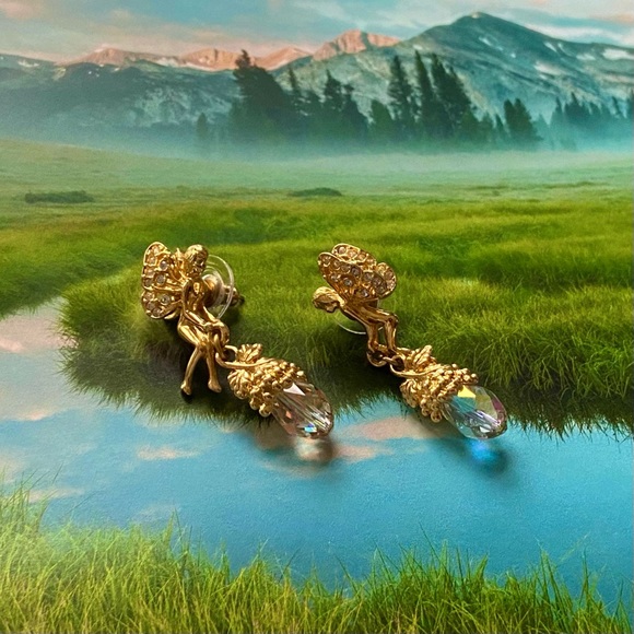 🧚♀️ Kirks Folly, Vintage Vale of the Fairies Earrings - Picture 13 of 16